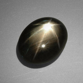 11.40克拉天然黑色星光蓝宝石，椭圆形切割，15×11.6毫米，不透明