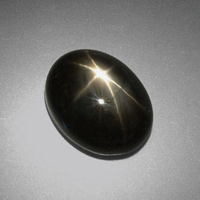 9.38克拉天然黑色星光蓝宝石，椭圆形切割，13.5×10.6毫米，不透明
