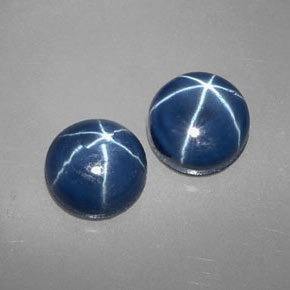 克拉天然星光蓝宝石，圆形切割，不透明
