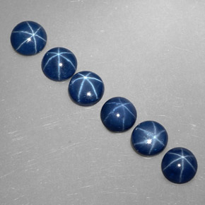 克拉天然星光蓝宝石，圆形切割，不透明