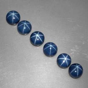 克拉天然星光蓝宝石，圆形切割，不透明