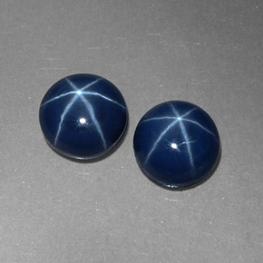 天然星光蓝宝石，圆形切割，6.03毫米，不透明