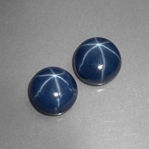 天然星光蓝宝石，圆形切割，6.01毫米，不透明