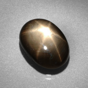 6.62克拉天然黑色星光蓝宝石，椭圆形切割，12.9×9.4毫米，不透明
