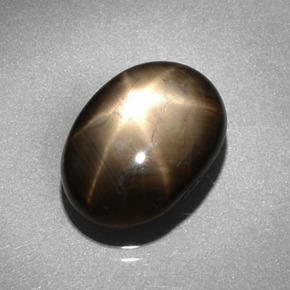 6.62克拉天然黑色星光蓝宝石，椭圆形切割，12.9×9.4毫米，不透明
