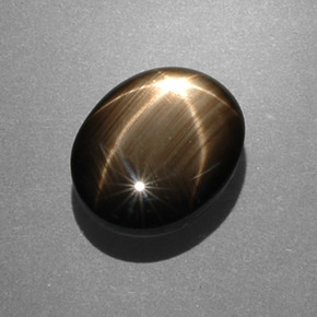 7.53克拉天然黑色星光蓝宝石，椭圆形切割，12.5×9.8毫米，不透明