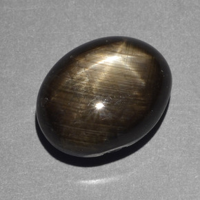 10.43克拉天然黑色星光蓝宝石，椭圆形切割，13.2×10.4毫米，不透明