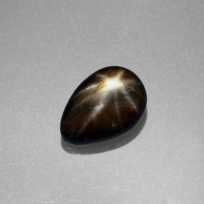 2.34克拉天然黑色星光蓝宝石，梨形，9.4×6.5毫米，不透明