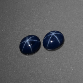 天然星光蓝宝石，椭圆形切割，5.2×4.2毫米，不透明