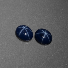 天然星光蓝宝石，椭圆形切割，5.2×4.2毫米，不透明