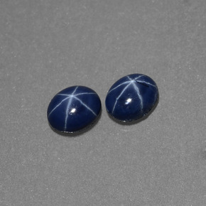 天然星光蓝宝石，椭圆形切割，5.2×4.1毫米，不透明
