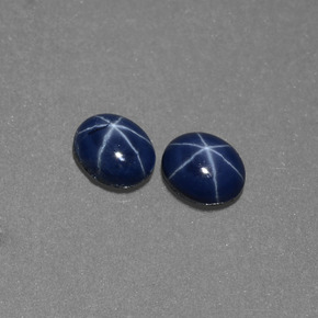 天然星光蓝宝石，椭圆形切割，5.2×4.1毫米，不透明