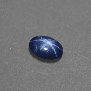 0.50克拉天然星光蓝宝石，椭圆形切割，5.7×4毫米，不透明