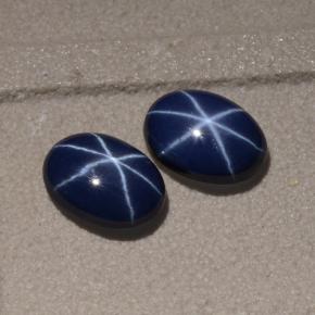 2.11天然星光蓝宝石，椭圆形切割，7.1×5.1毫米，不透明