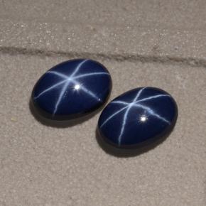 2.11天然星光蓝宝石，椭圆形切割，7.1×5.1毫米，不透明