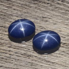 2.02天然星光蓝宝石，椭圆形切割，6.9×5.1毫米，不透明