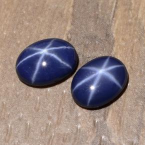 1.97天然星光蓝宝石，椭圆形切割，7.1×5.2毫米，不透明
