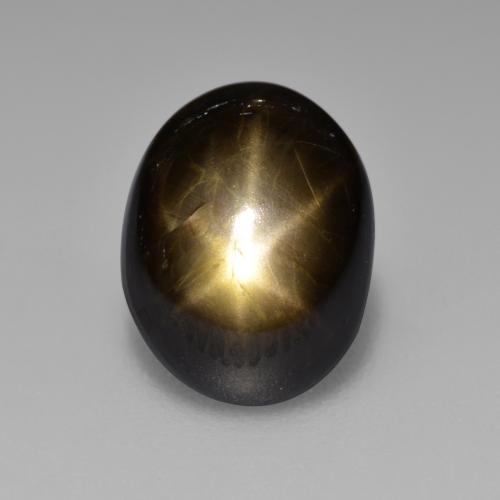 4.65克拉天然黑色星光蓝宝石，椭圆形切割，10.6×8.3毫米，不透明