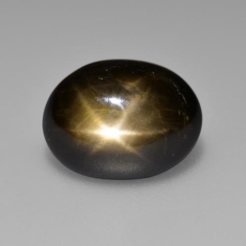 4.65克拉天然黑色星光蓝宝石，椭圆形切割，10.6×8.3毫米，不透明