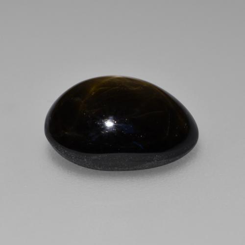 4.65克拉天然黑色星光蓝宝石，椭圆形切割，10.6×8.3毫米，不透明