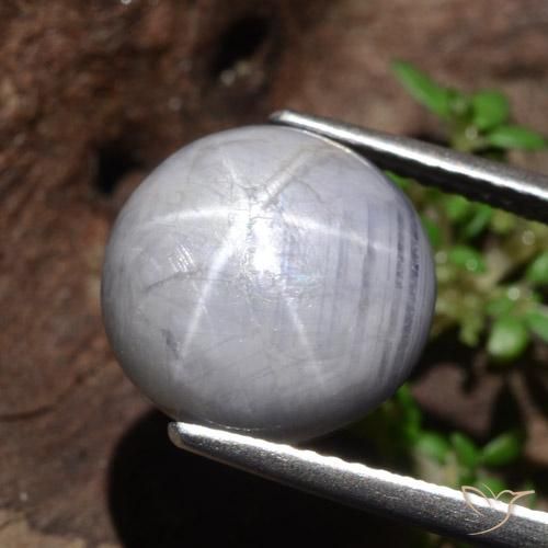 10.97ct 天然 浅灰色 星光蓝宝石, 圆形的, 不透明