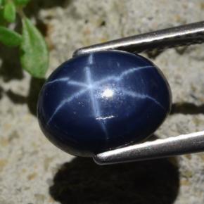 4.81克拉天然星光蓝宝石，椭圆形切割，10.1×8毫米，不透明