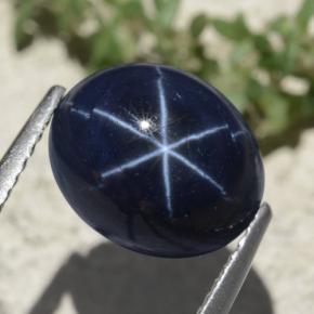 6.88克拉天然星光蓝宝石，椭圆形切割，10.6×8.5毫米，不透明