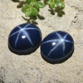 4.44天然星光蓝宝石，椭圆形切割，8.6×7.1毫米，不透明