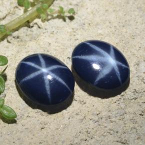 4.45天然星光蓝宝石，椭圆形切割，8.9×7.2毫米，不透明