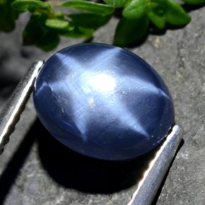 4.01克拉天然星光蓝宝石，椭圆形切割，9.9×7.8毫米，不透明