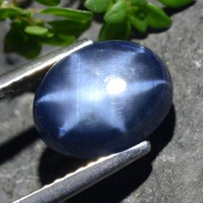 4.01克拉天然星光蓝宝石，椭圆形切割，9.9×7.8毫米，不透明