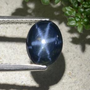 2.14克拉天然星光蓝宝石，椭圆形切割，9.4×7毫米，不透明