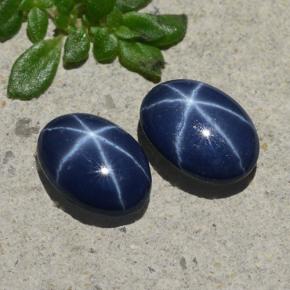 1.88天然星光蓝宝石，椭圆形切割，7×5.1毫米，不透明