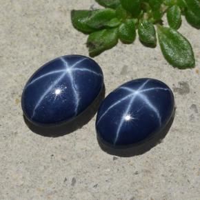 1.88天然星光蓝宝石，椭圆形切割，7×5.1毫米，不透明