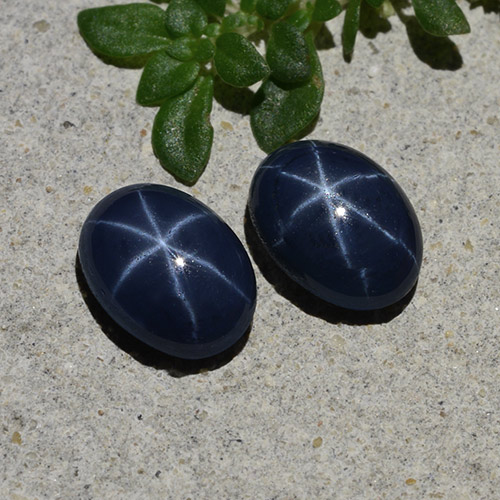 2.20天然星光蓝宝石，椭圆形切割，7×5.2毫米，不透明