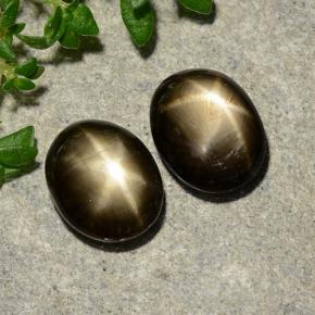 3.75天然黑色星光蓝宝石，椭圆形切割，8.6×6.7毫米，不透明