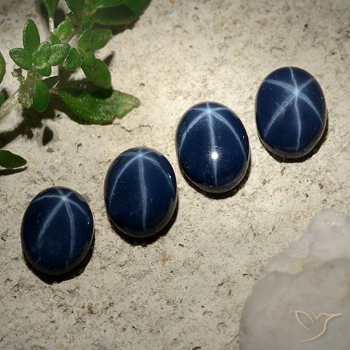 4.64ctw 天然 暗蓝色 星光蓝宝石, 椭圆形, 不透明