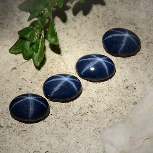 3.50ctw 天然 深蓝色 星光蓝宝石, 椭圆形, 不透明