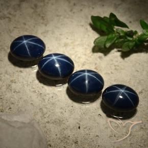 6.11克拉天然星光蓝宝石，椭圆形，不透明
