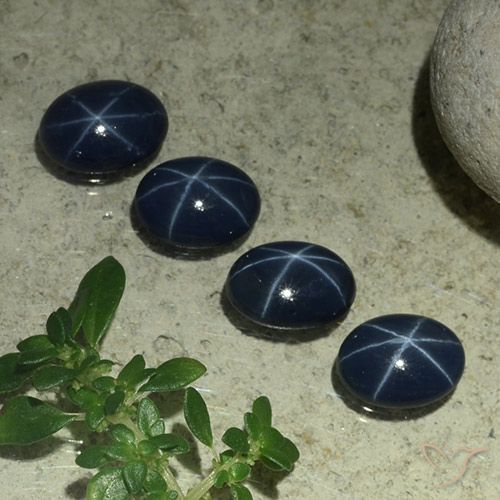 3.36ctw 天然 深蓝色 星光蓝宝石, 椭圆形, 不透明