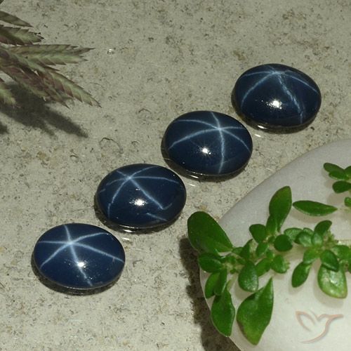 2.93ctw 天然 深海军蓝 星光蓝宝石, 椭圆形, 不透明