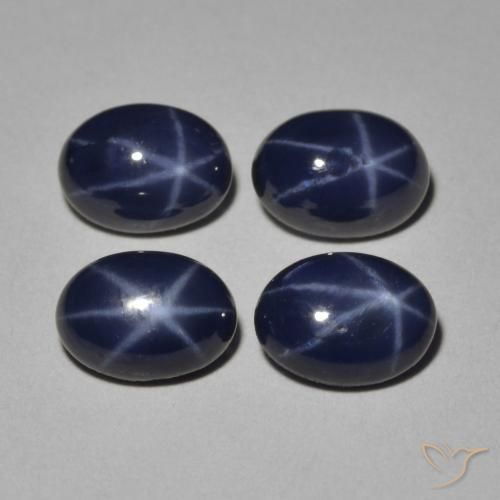 5.28ctw 天然 深蓝色 星光蓝宝石, 椭圆形, 不透明