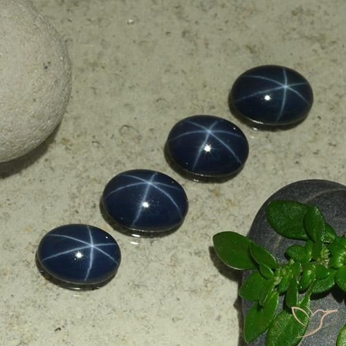 4.03ctw 天然 暗蓝色 星光蓝宝石, 椭圆形, 不透明