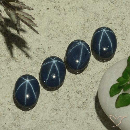 2.97ctw 天然 深蓝色 星光蓝宝石, 椭圆形, 不透明