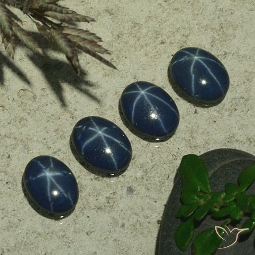 2.86ctw 天然 暗蓝色 星光蓝宝石, 椭圆形, 不透明