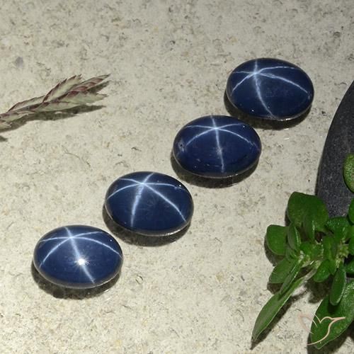 4.64天然星光蓝宝石，椭圆形切割，7.1×5.2毫米，不透明