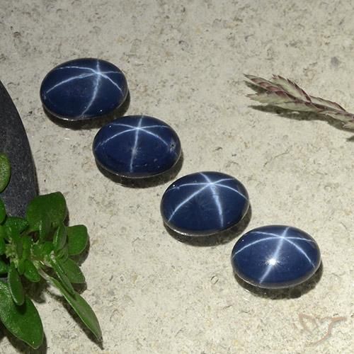 4.64天然星光蓝宝石，椭圆形切割，7.1×5.2毫米，不透明