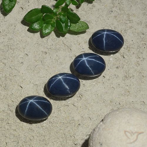 4.60ctw 天然 深蓝色 星光蓝宝石, 椭圆形, 不透明