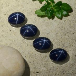 5.37天然星光蓝宝石，椭圆形切割，6.8×5.1毫米，不透明