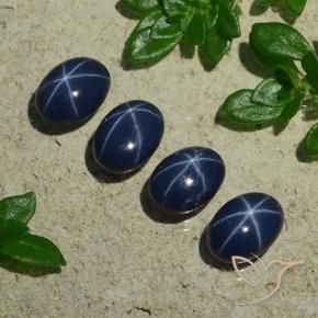 5.24天然星光蓝宝石，椭圆形切割，7×5.2毫米，不透明